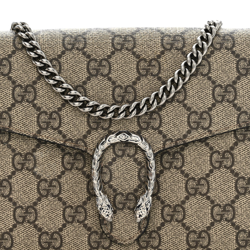 GG Supreme Monogram Mini Dionysus Chain Wallet Beige Taupe