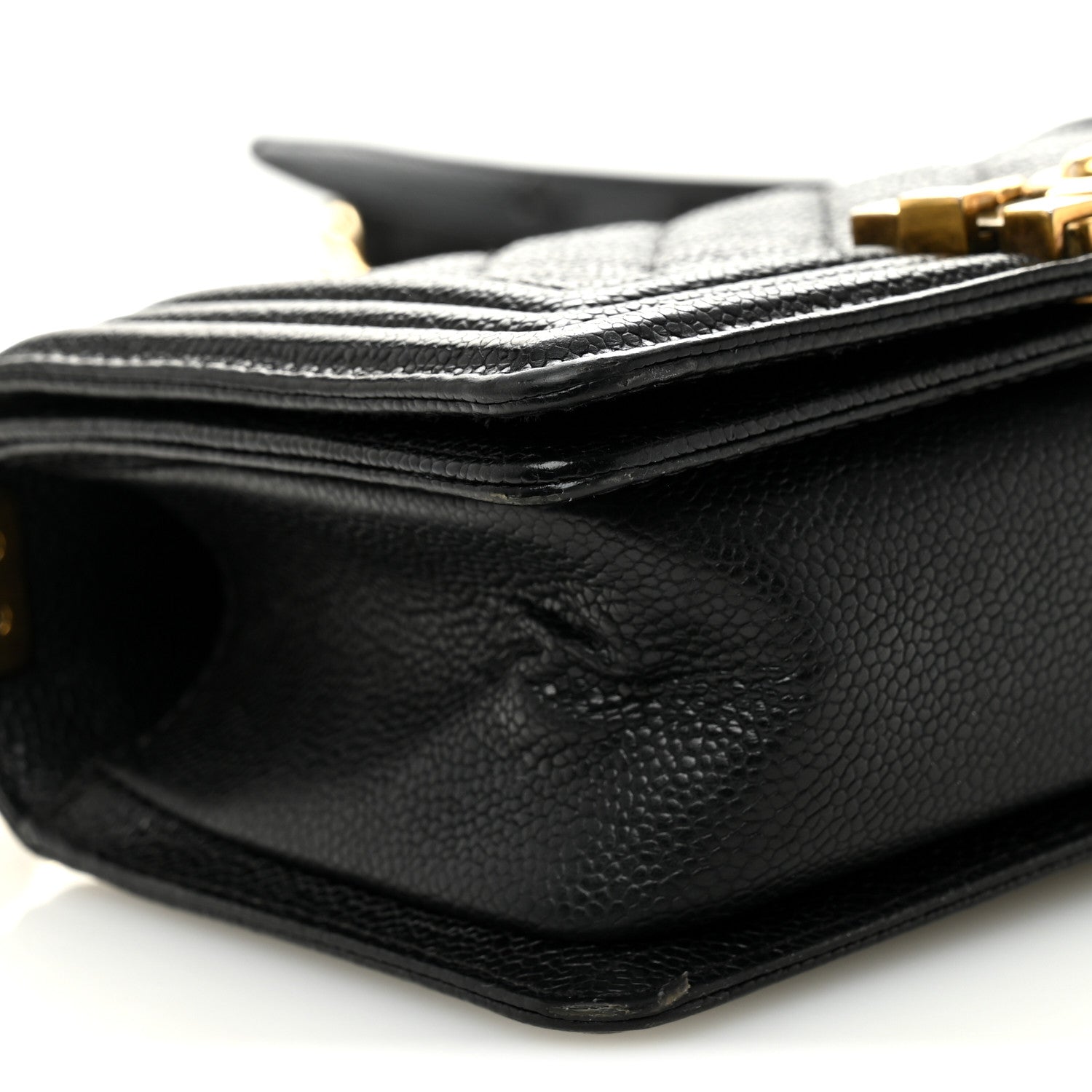 Caviar Quilted Small Boy Flap Black