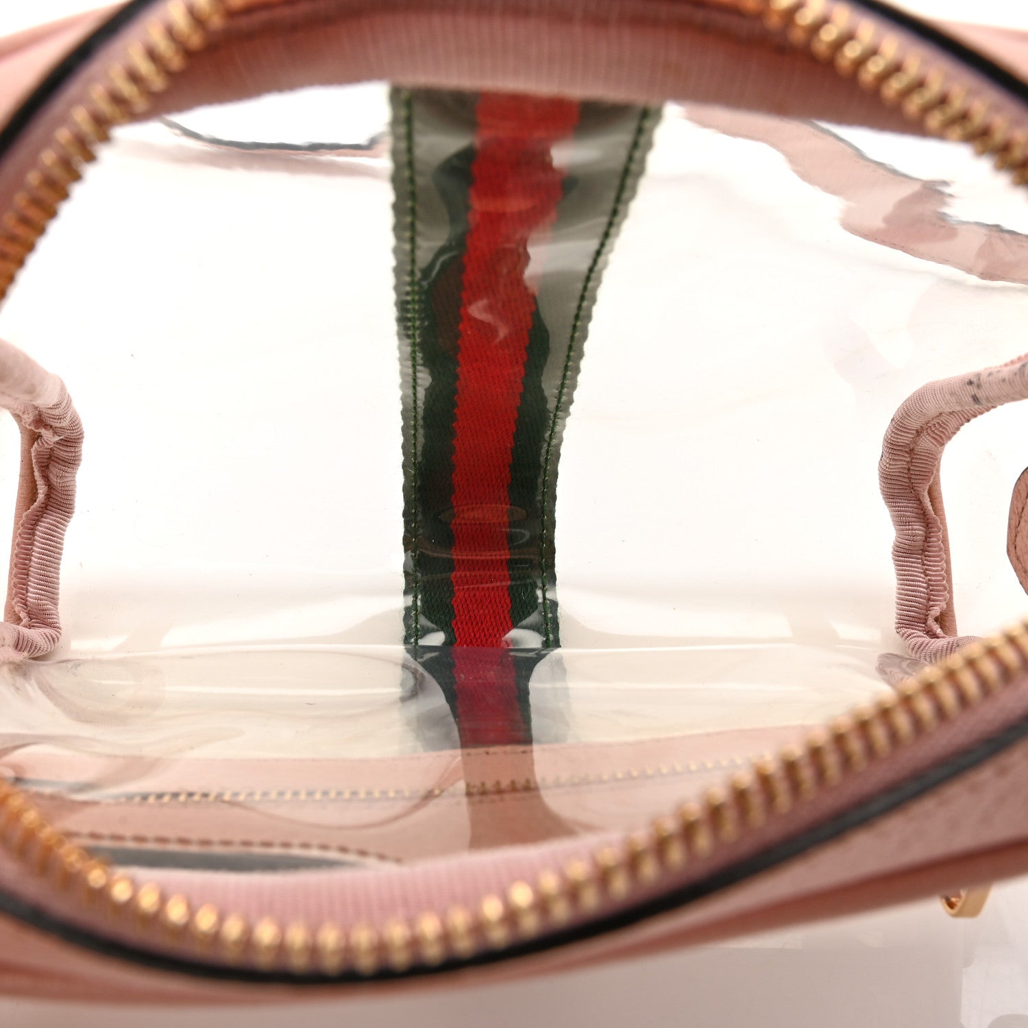 Vinyl Web Mini Ophidia Transparent Shoulder Bag Perfect Pink