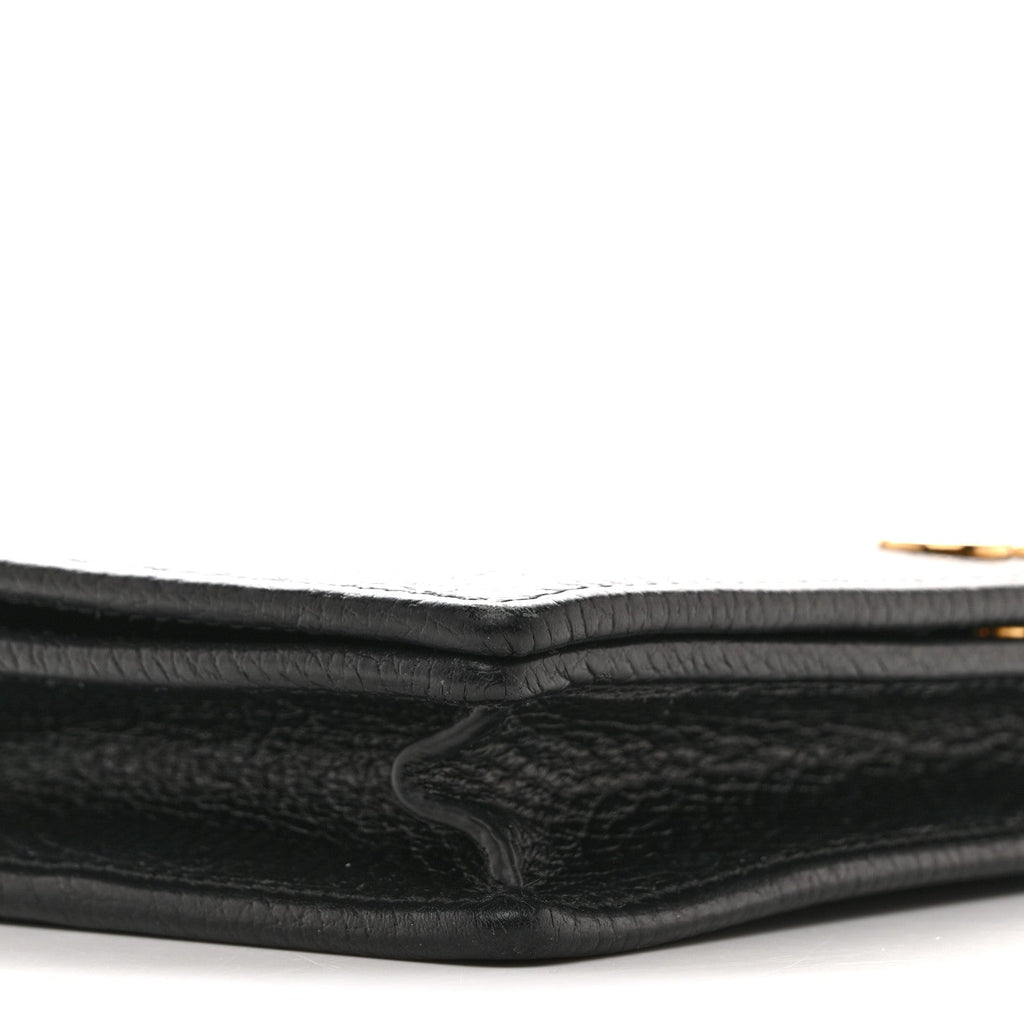 Dollar Calfskin Mini GG Marmont Chain Wallet Black