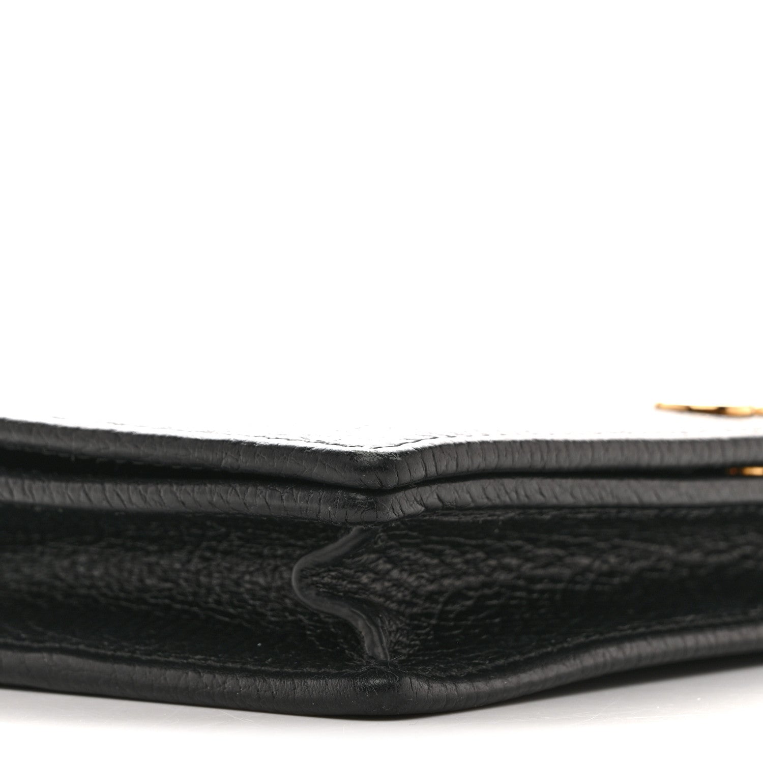 Dollar Calfskin Mini GG Marmont Chain Wallet Black