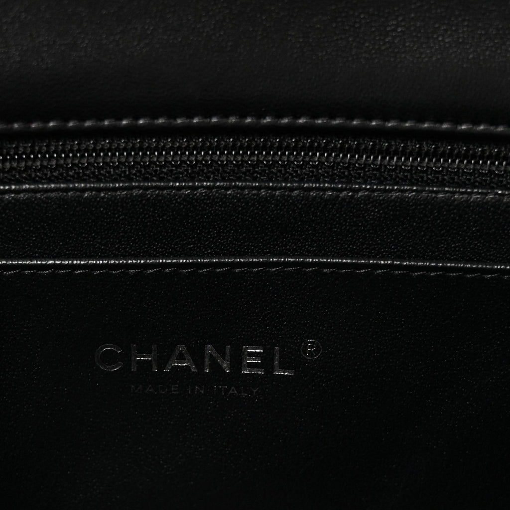Lambskin Quilted Mini Rectangular Flap Black