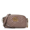 Calfskin Matelasse Small GG Marmont Chain Shoulder Bag Porcelain Rose