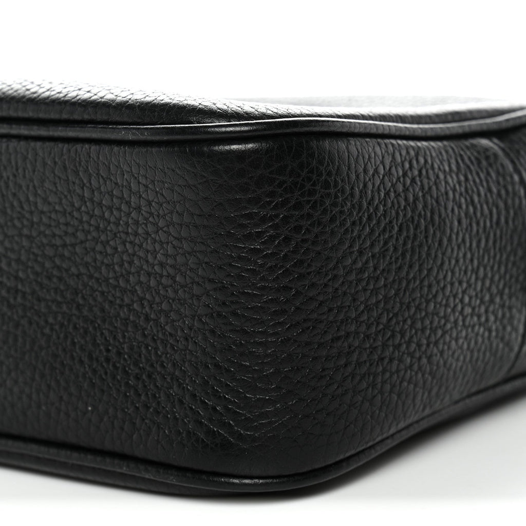 Pebbled Calfskin Small Soho Disco Bag Black