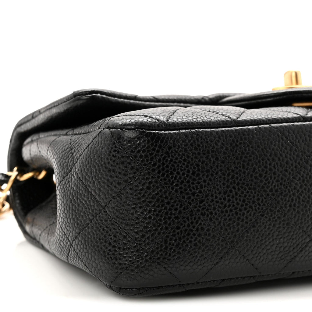 Caviar Quilted Mini Rectangular Flap Black
