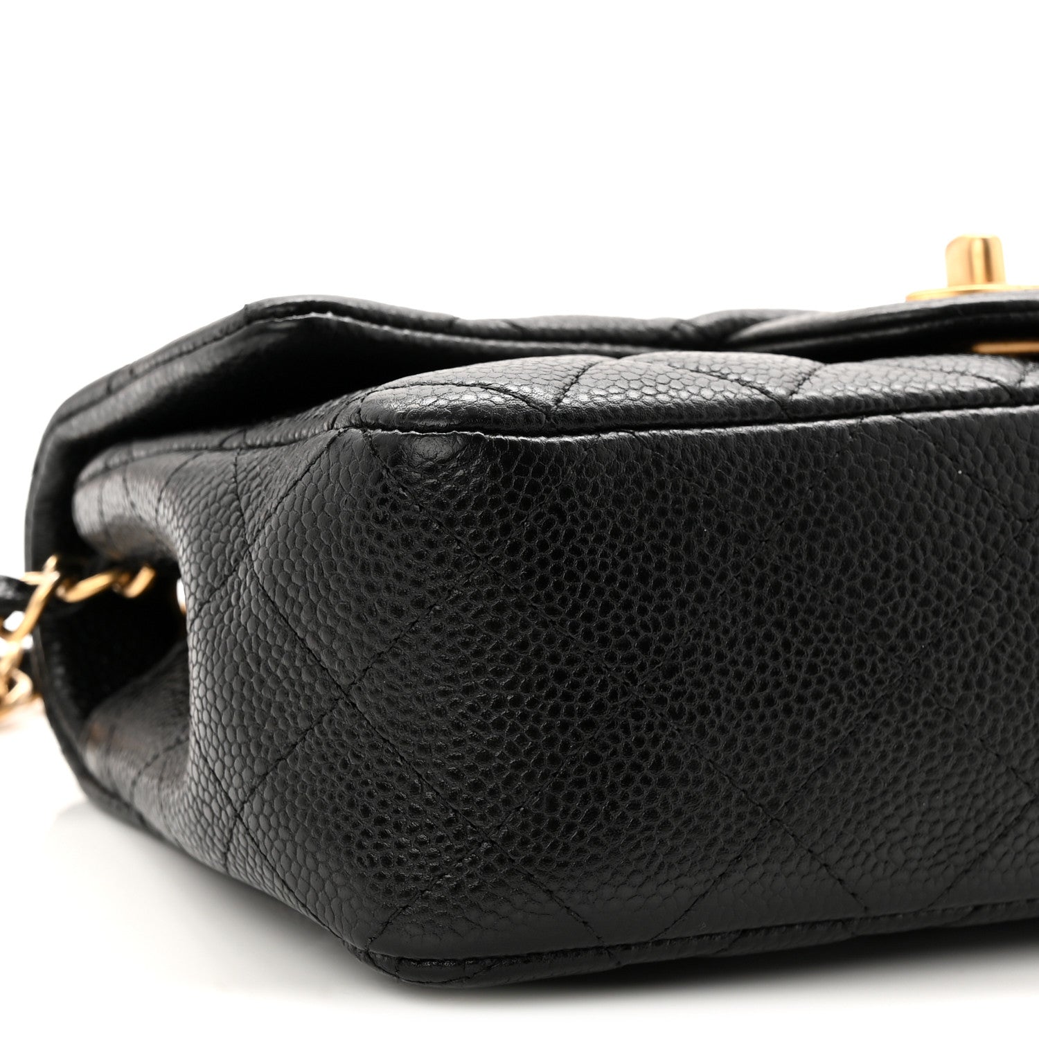 Caviar Quilted Mini Rectangular Flap Black