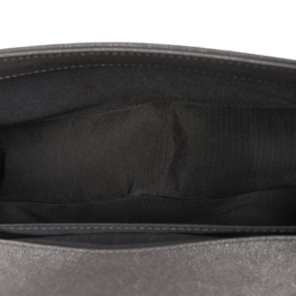 Caviar Quilted Medium Boy Flap Dark Grey