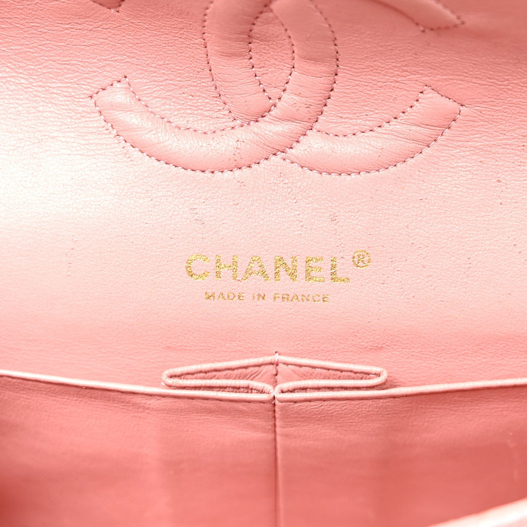 Caviar Quilted Medium Double Flap Light Pink