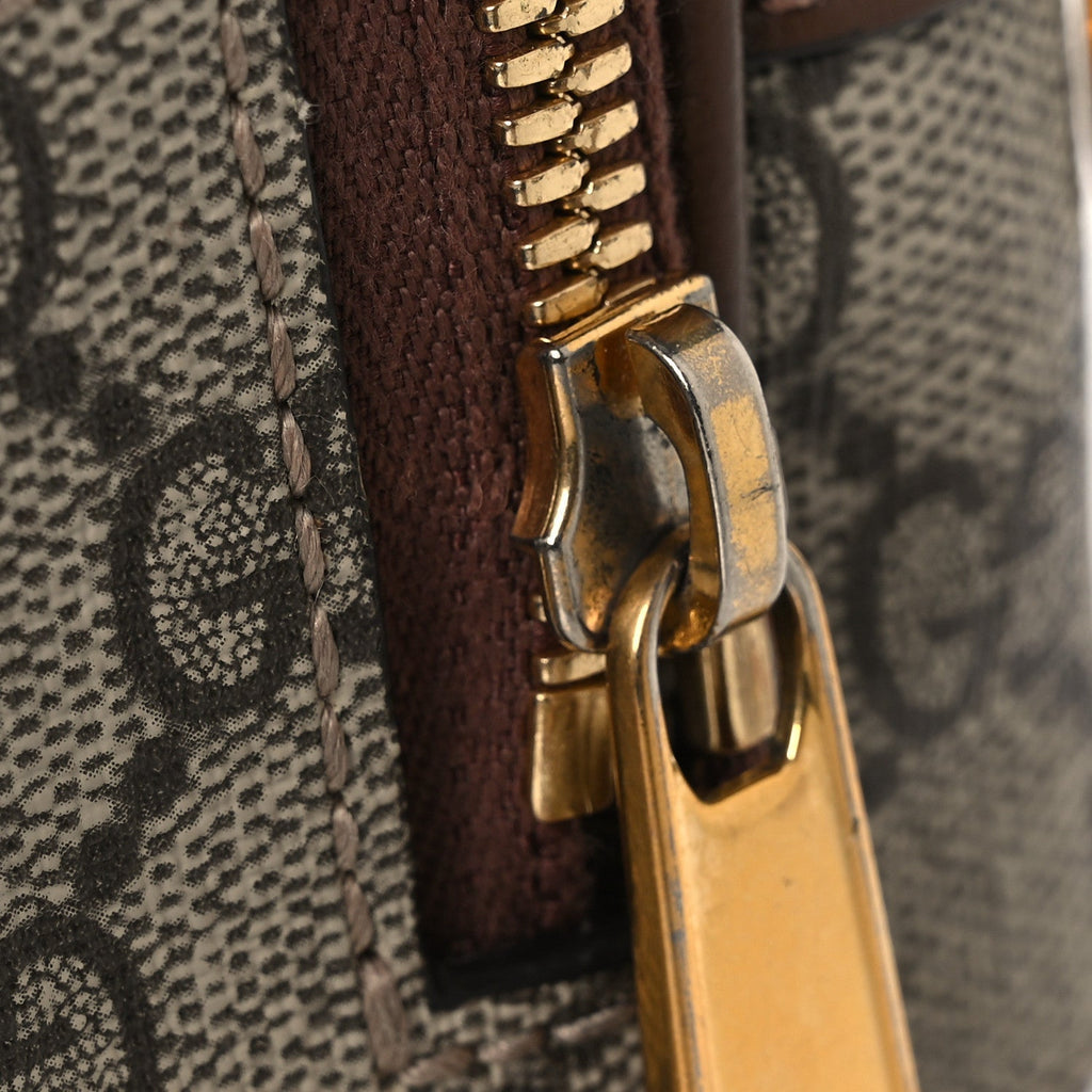 GG Supreme Monogram Azalea Calfskin Retro Interlocking G Multi-Function Bag Beige Ebony Brown Sugar