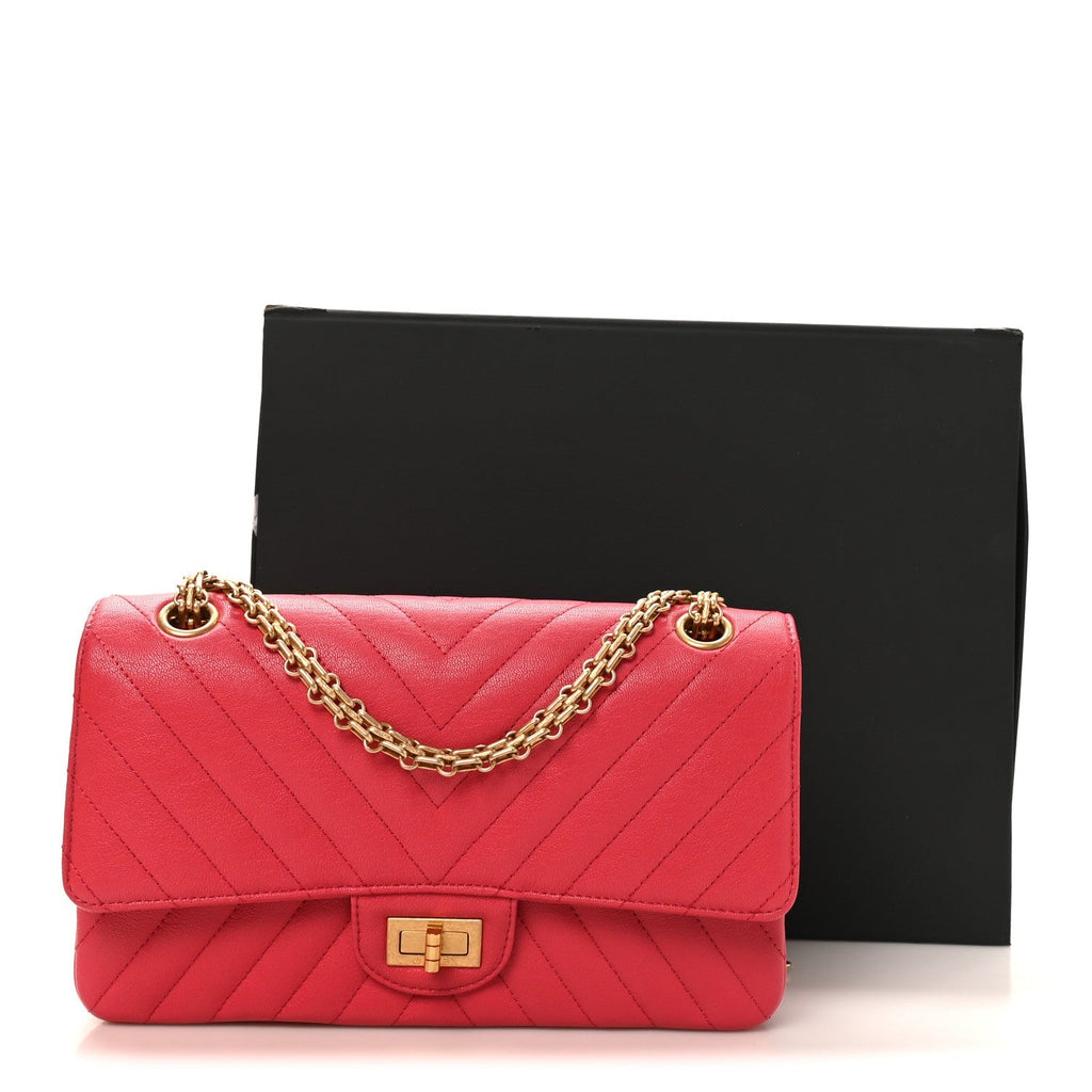 Sheepskin Chevron Quilted 2.55 Reissue 225 Flap Dark Pink