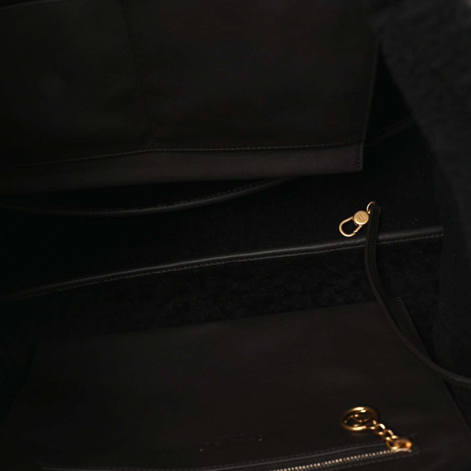 Lambskin Shearling Medium Deauville Tote Dark Brown