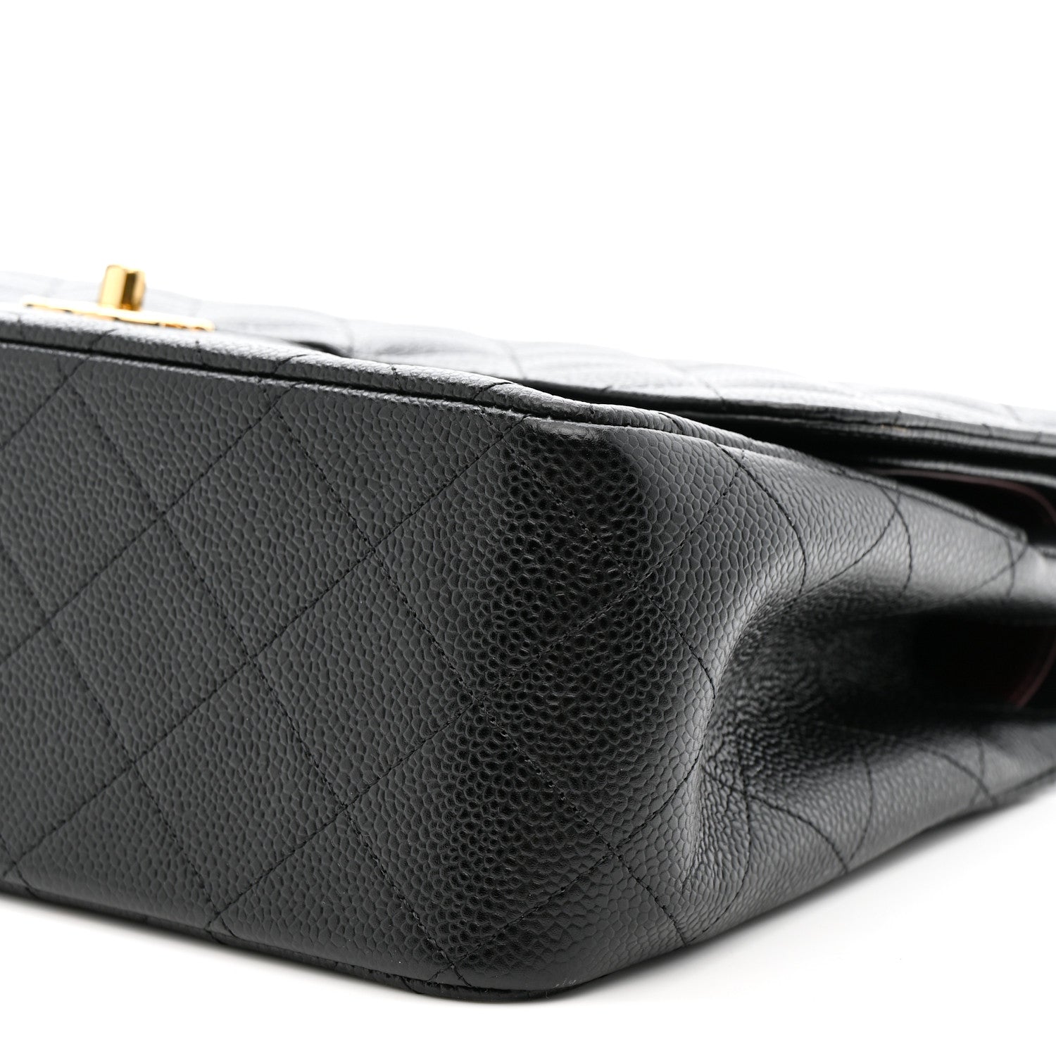 Caviar Quilted Jumbo Double Flap Black