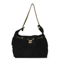 Suede Quilted Small Chanel 25 Handbag Black