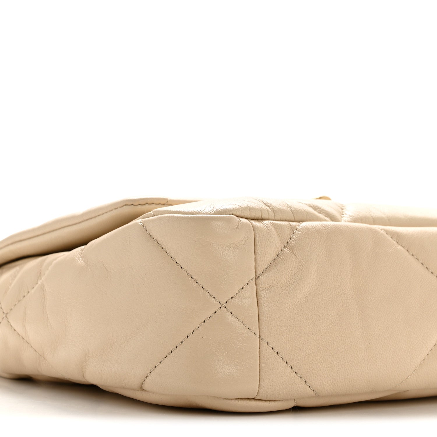 Lambskin Quilted Medium Chanel 19 Flap Beige