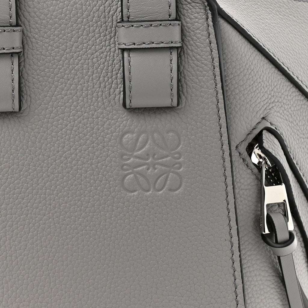 Grained Calfskin Mini Hammock Shoulder Bag Pearl Grey