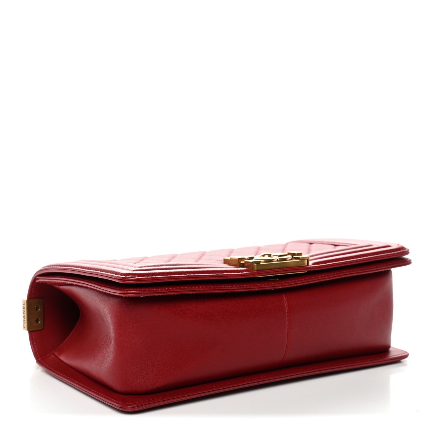 Lambskin Quilted Medium Boy Flap Red