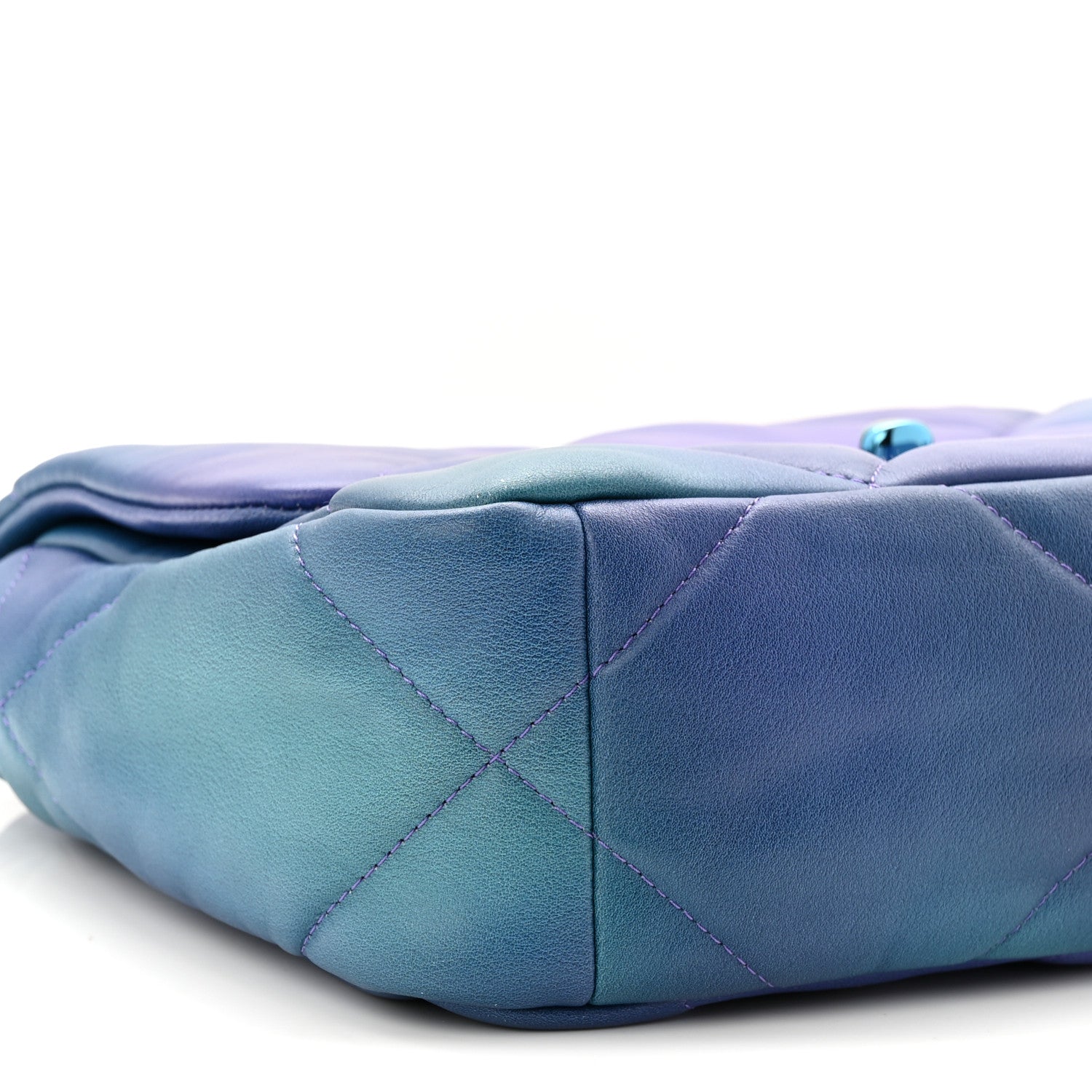 Tie Dye Calfskin Quilted Medium Chanel 19 Flap Blue Purple