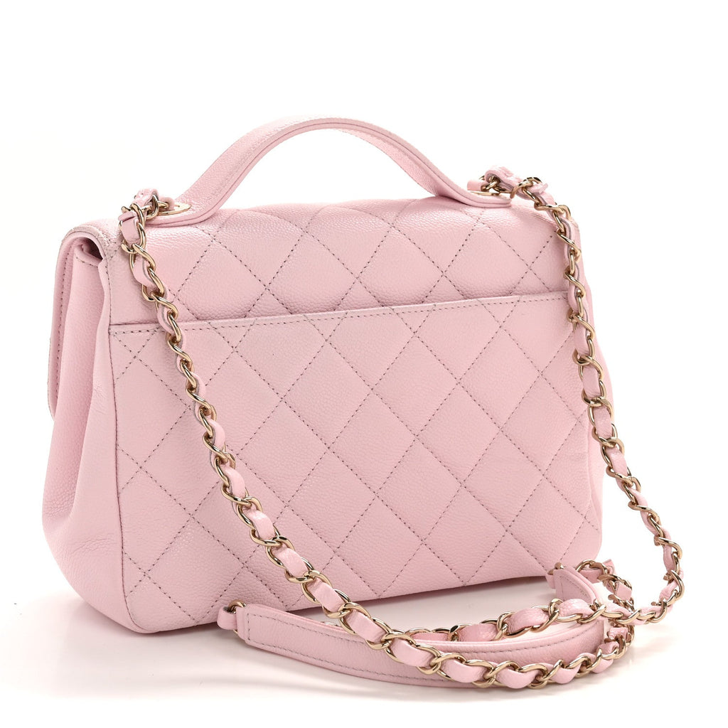 Caviar Quilted Medium Business Affinity Flap Light Pink
