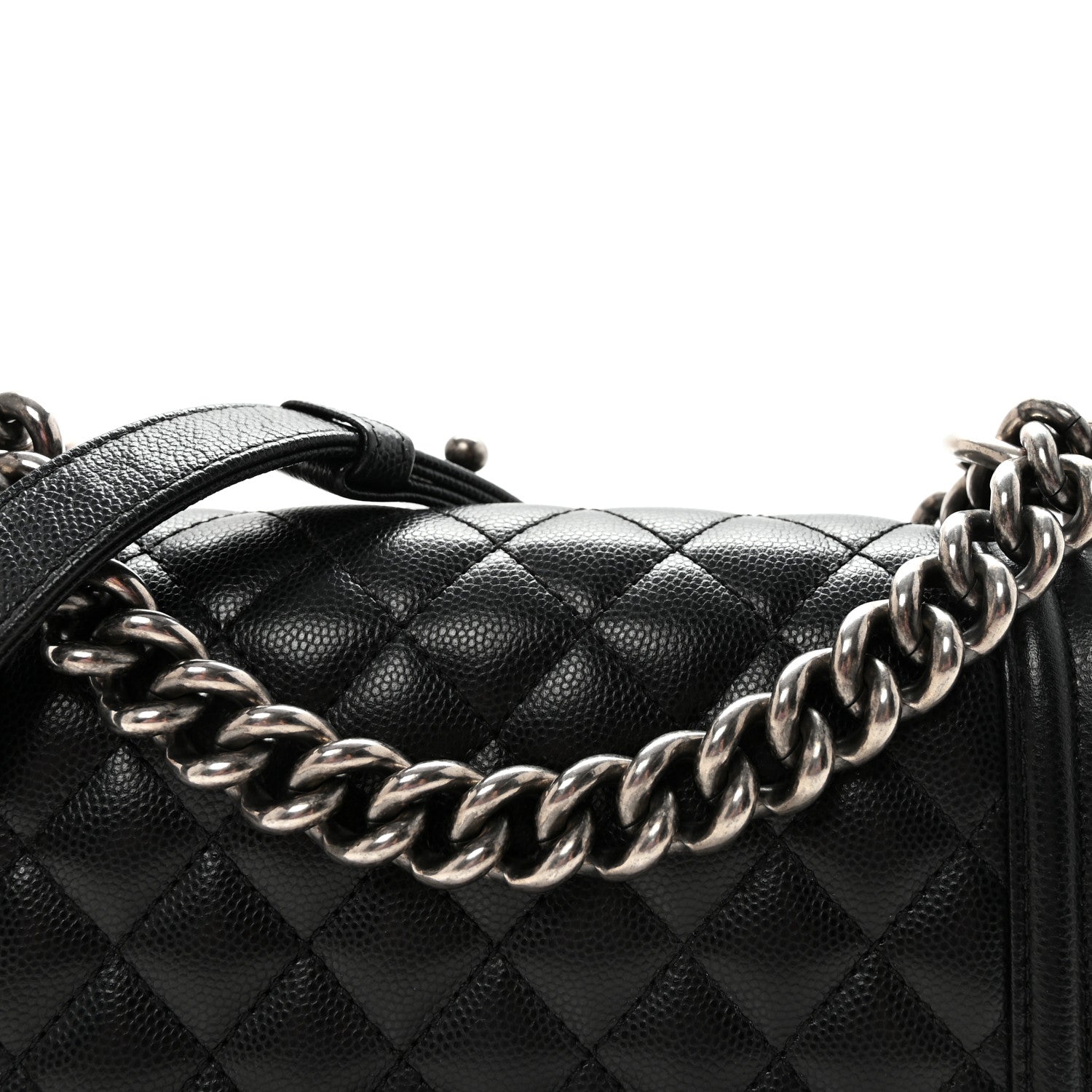 Caviar Quilted Small Boy Flap Black