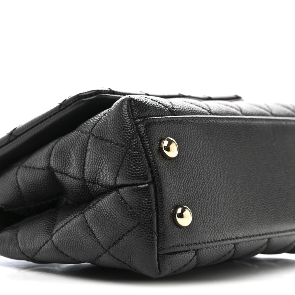 Caviar Quilted Extra Mini Coco Handle Flap Black