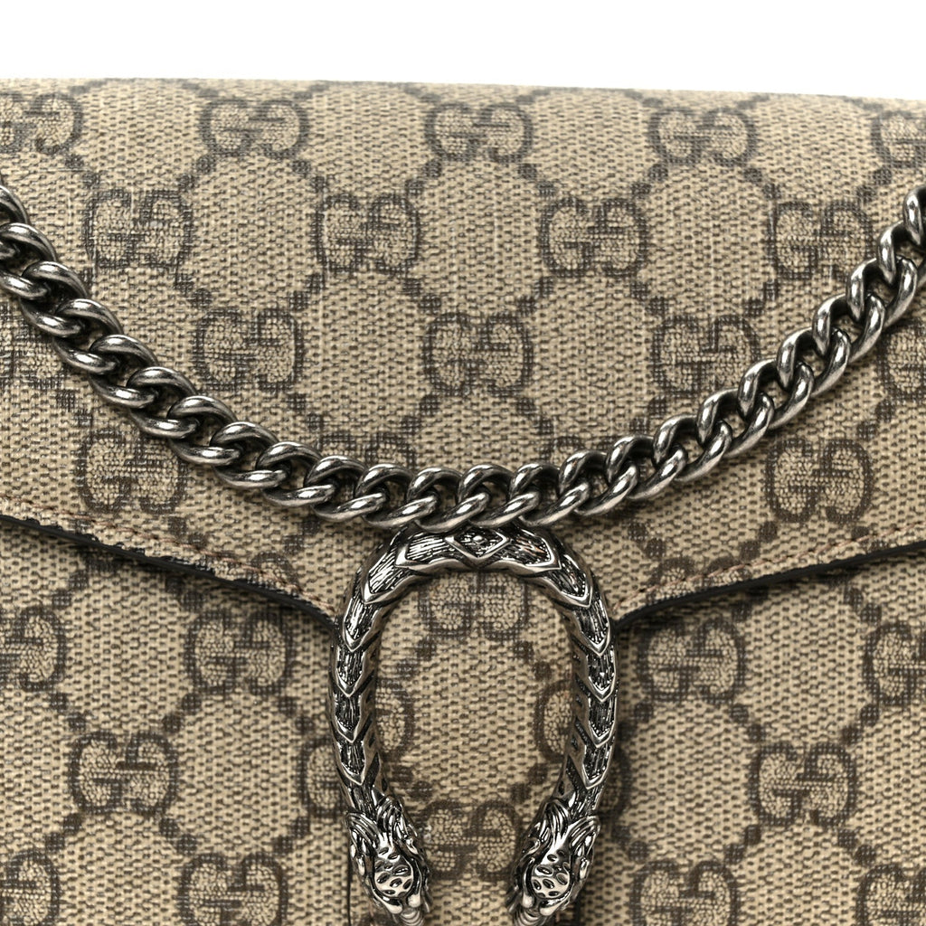 GG Supreme Monogram Mini Dionysus Chain Wallet Beige Taupe