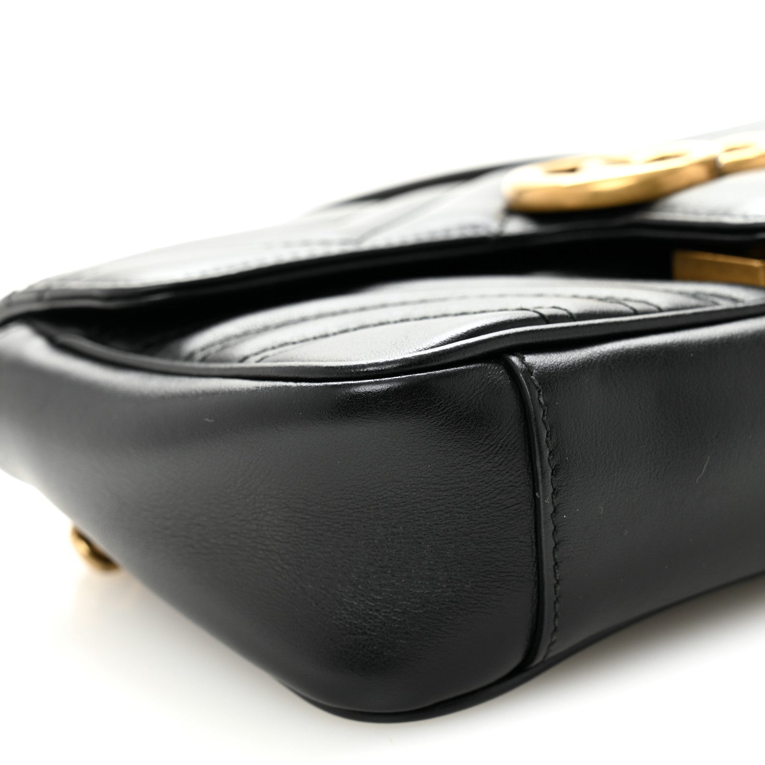 Calfskin Matelasse Small GG Marmont Shoulder Bag Black