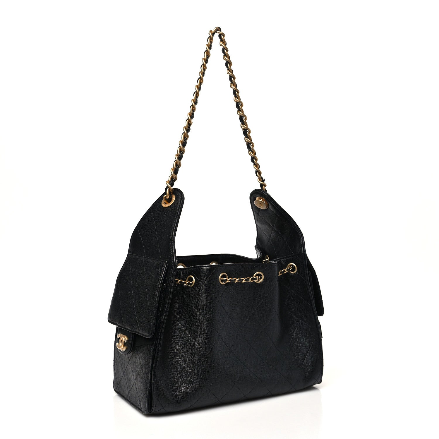 Caviar Quilted Small Chanel 25 Handbag Black