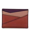 Calfskin Puzzle Colorblock Card Holder Multicolor
