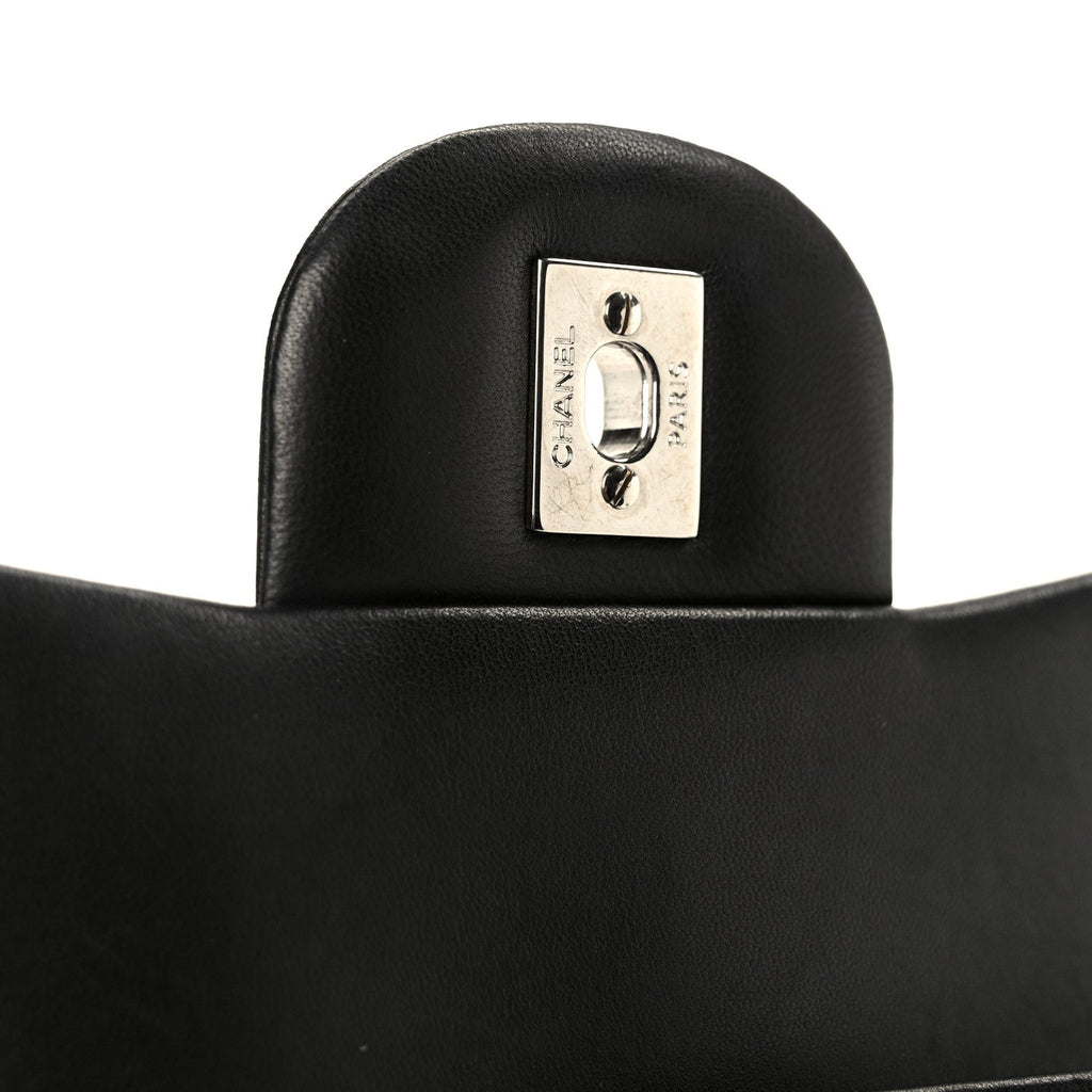 Lambskin Quilted Jumbo Double Flap Black
