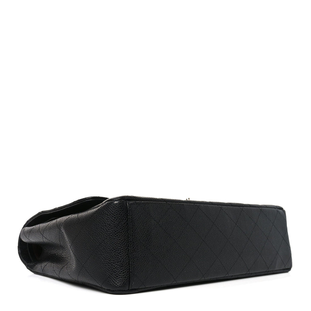 Caviar Quilted Maxi Double Flap Black