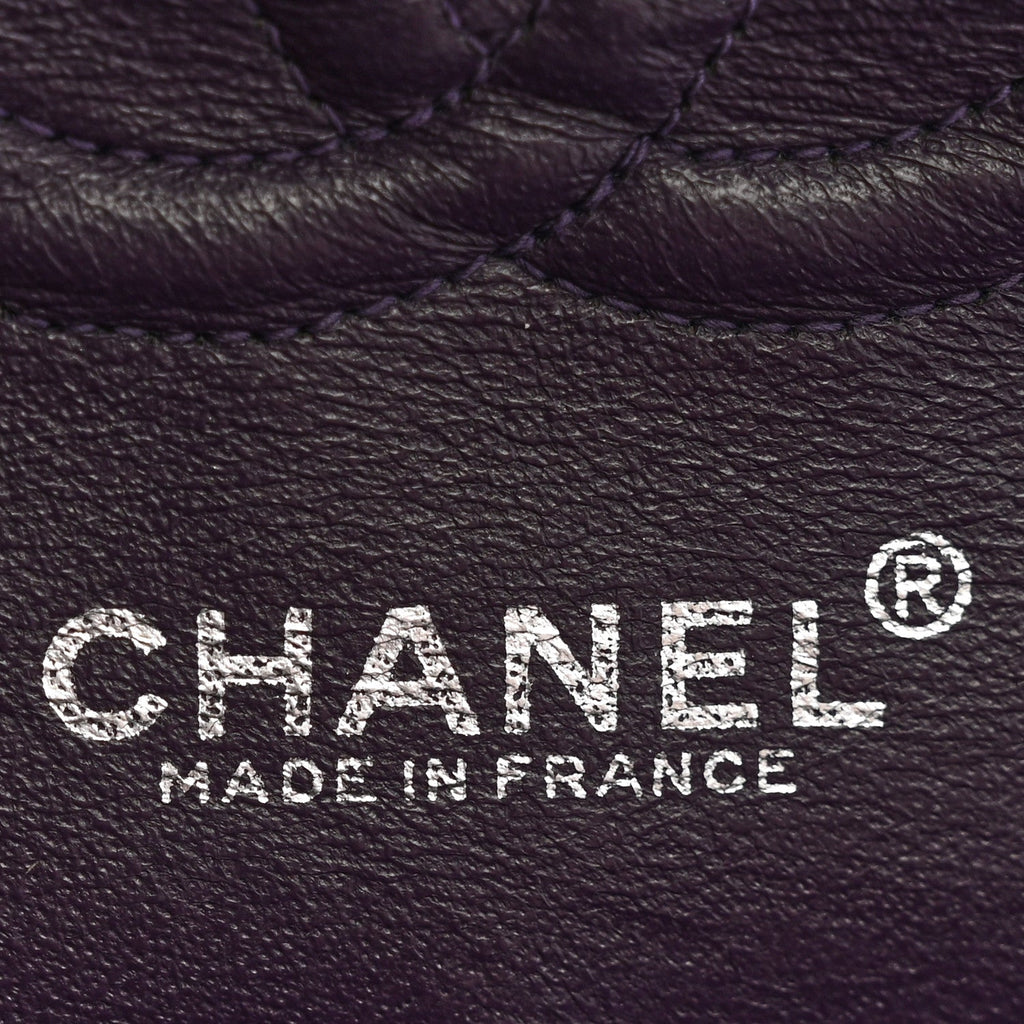Caviar Quilted Small Double Flap Dark Purple