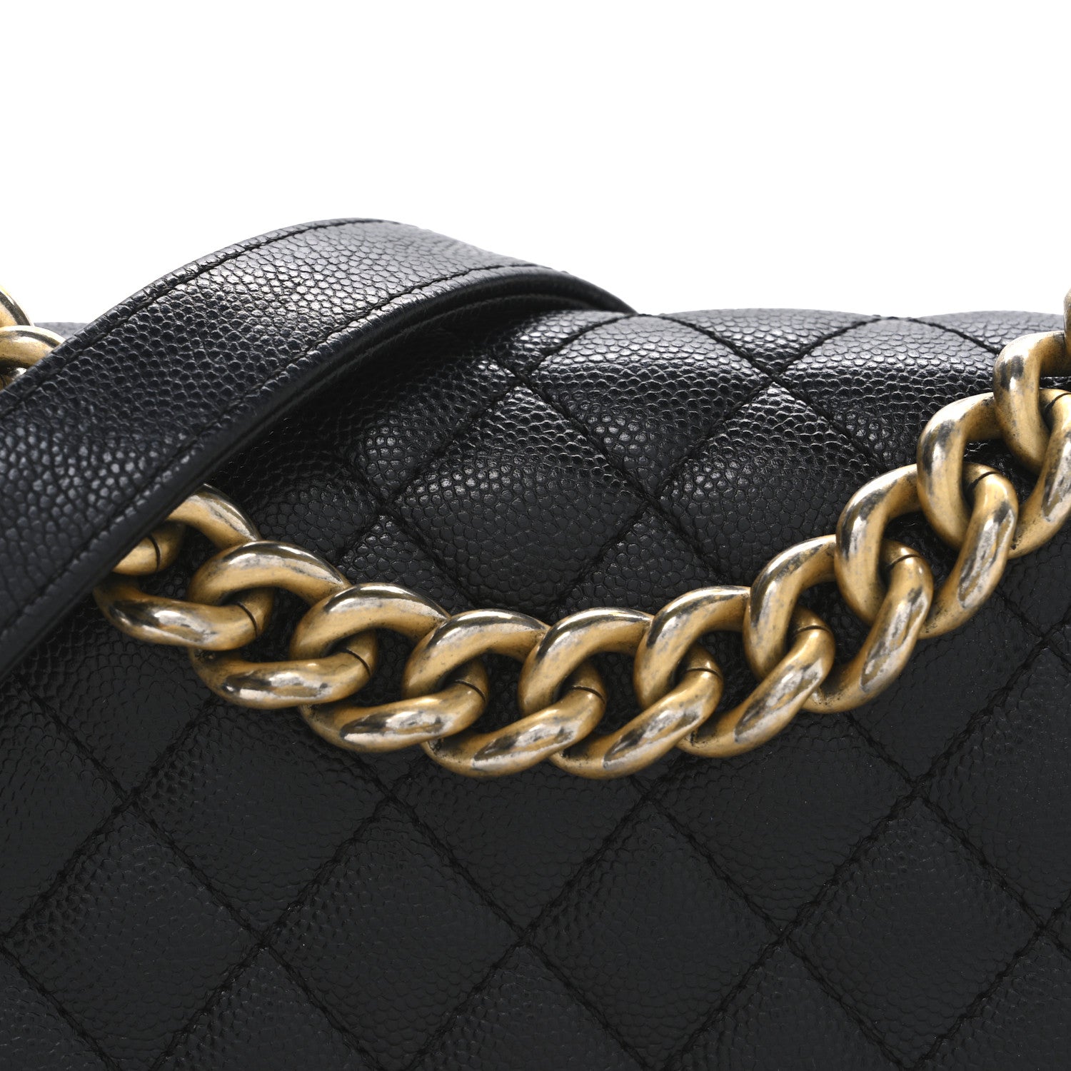Caviar Quilted Small Boy Flap Black