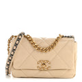Lambskin Quilted Medium Chanel 19 Flap Beige