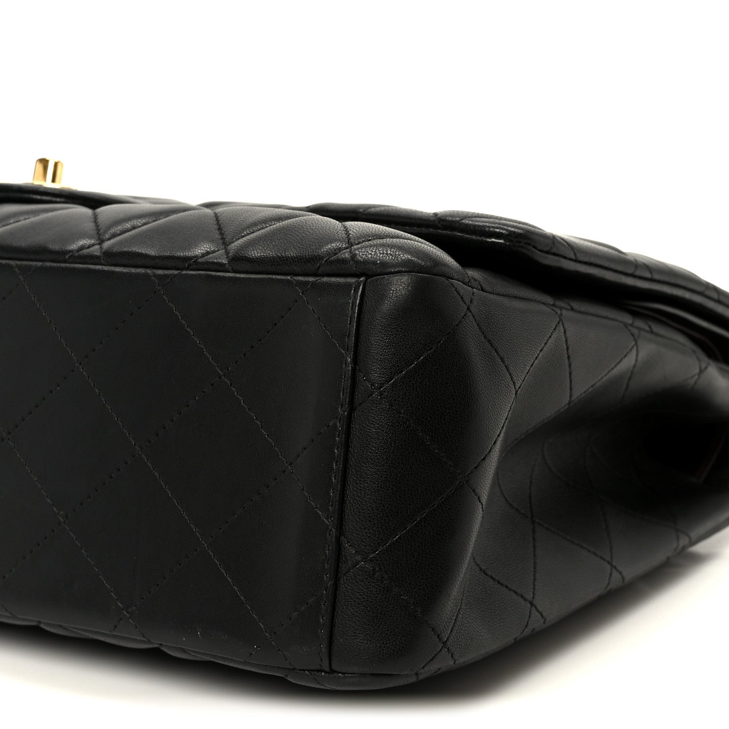 Lambskin Quilted Maxi Double Flap Black