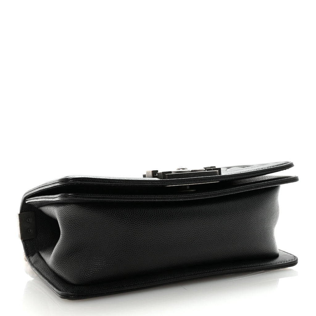 Caviar Quilted Small Boy Flap Black