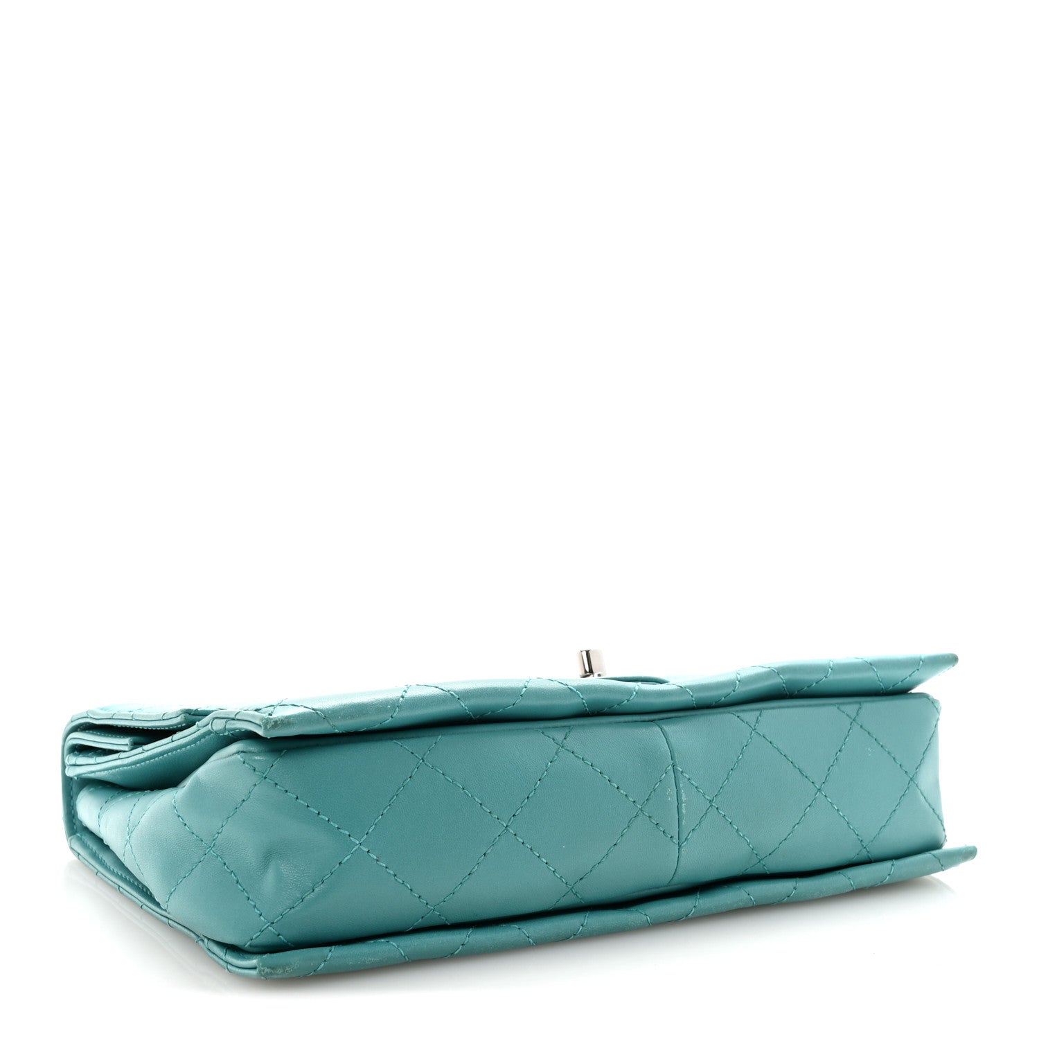 Calfskin Stitched Double Flap Bag Turquoise