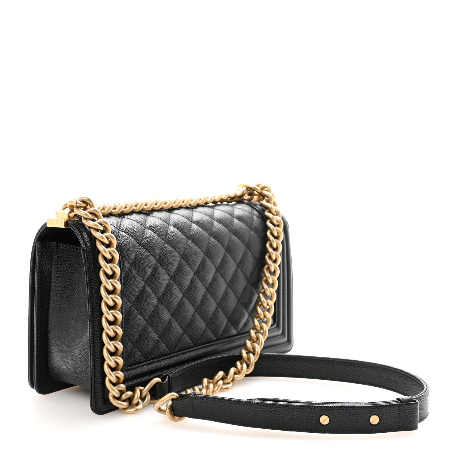 Caviar Quilted Medium Boy Flap Black