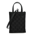 Denim Cuoio Harness GG Monogram Mini Ophidia Tote Bag  Black Medium Grey