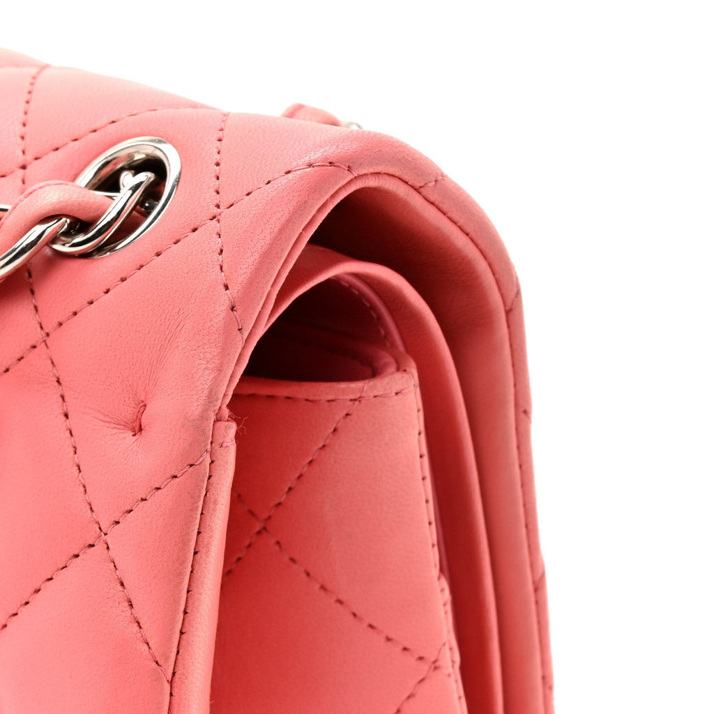 Lambskin Quilted Jumbo Double Flap Pink