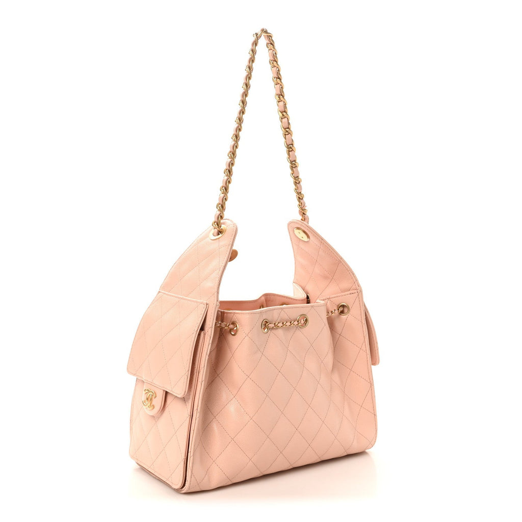 Caviar Quilted Small Chanel 25 Handbag Light Pink