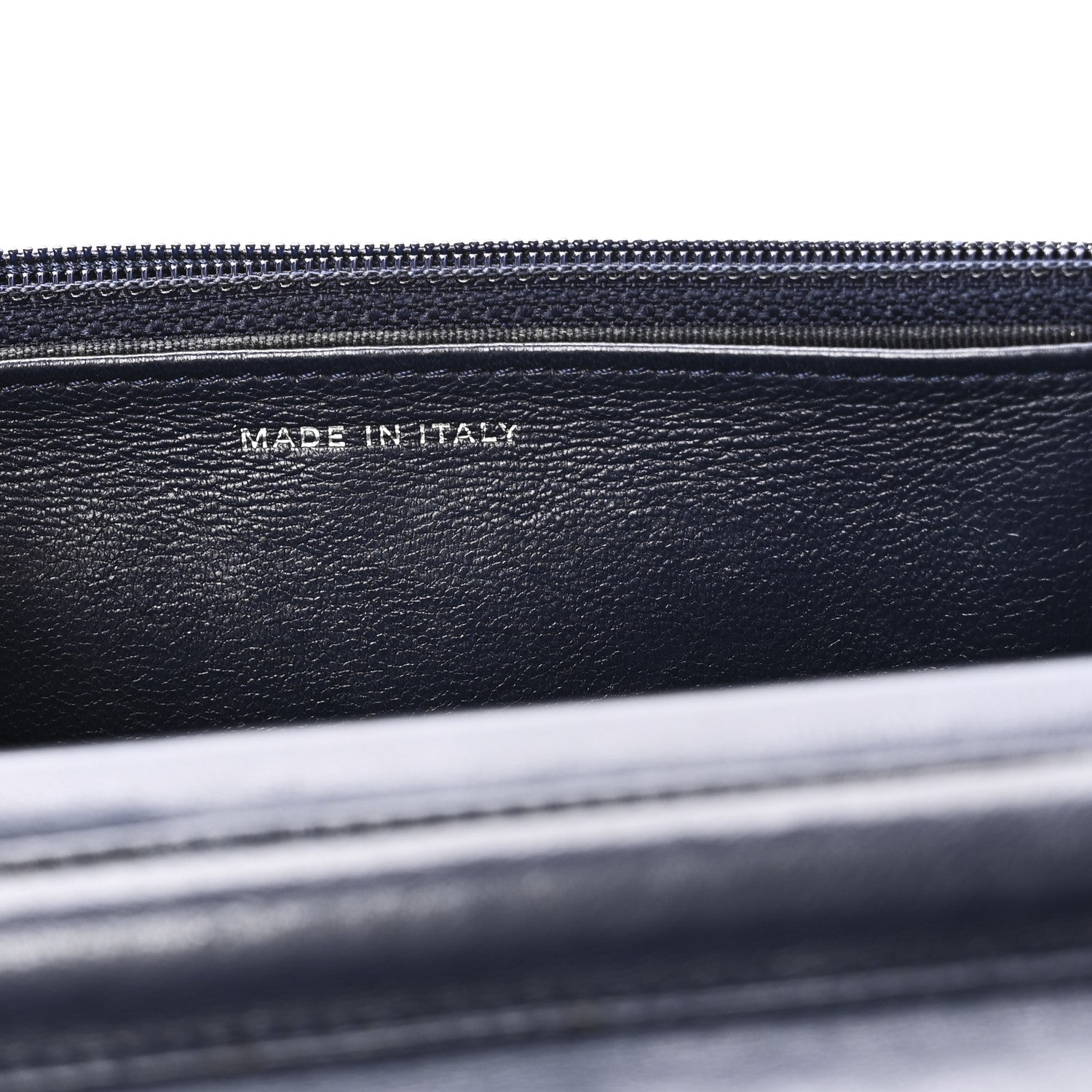 Lambskin Quilted Wallet On Chain WOC Navy Blue