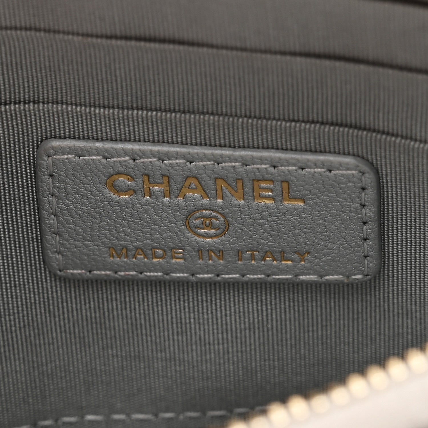 Lambskin Quilted Chanel 19 Phone and Card Holder Silver