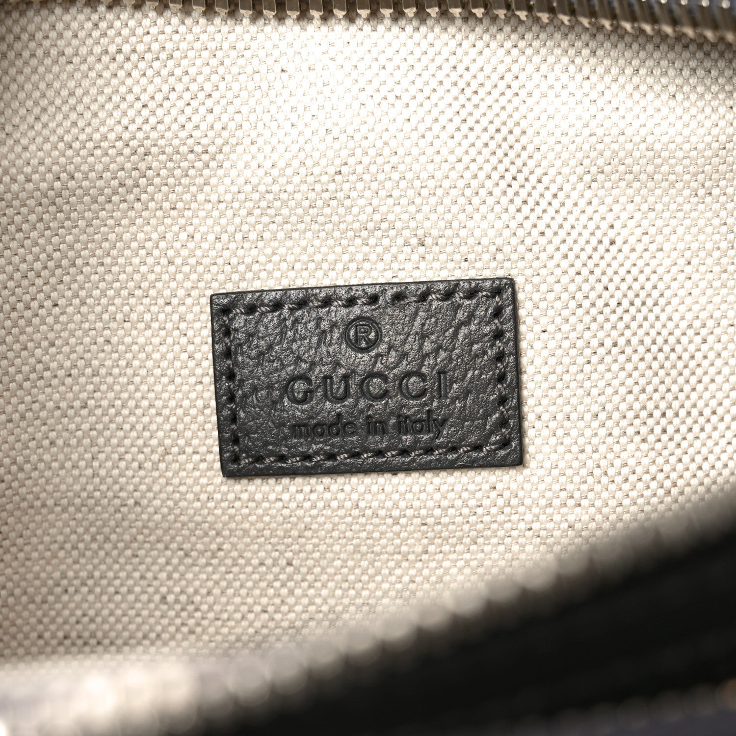 GG Supreme Monogram Textured Dollar Calfskin Ophidia Belt Bag Grey Black Graphite Grey