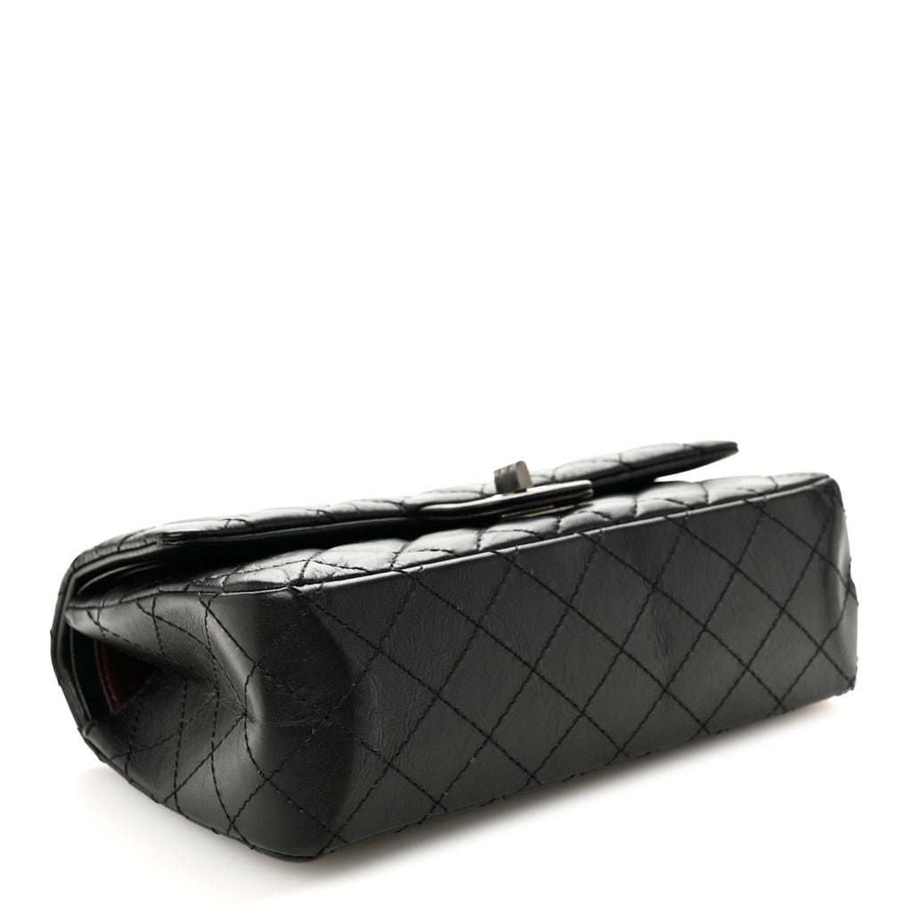 Aged Calfskin Quilted 2.55 Reissue 225 Flap Black