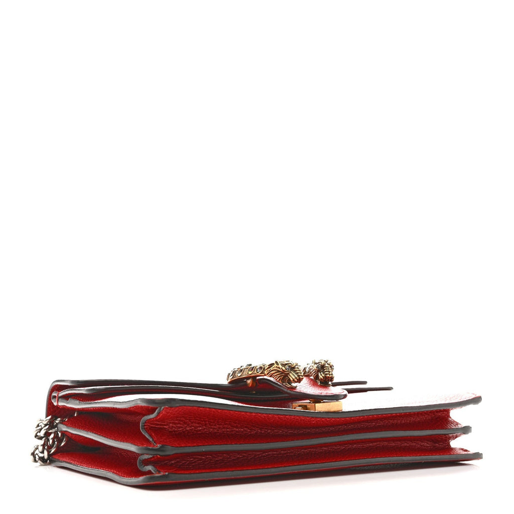 Dollar Calfskin Swarovski Crystal Small Dionysus Shoulder Bag Hibiscus Red