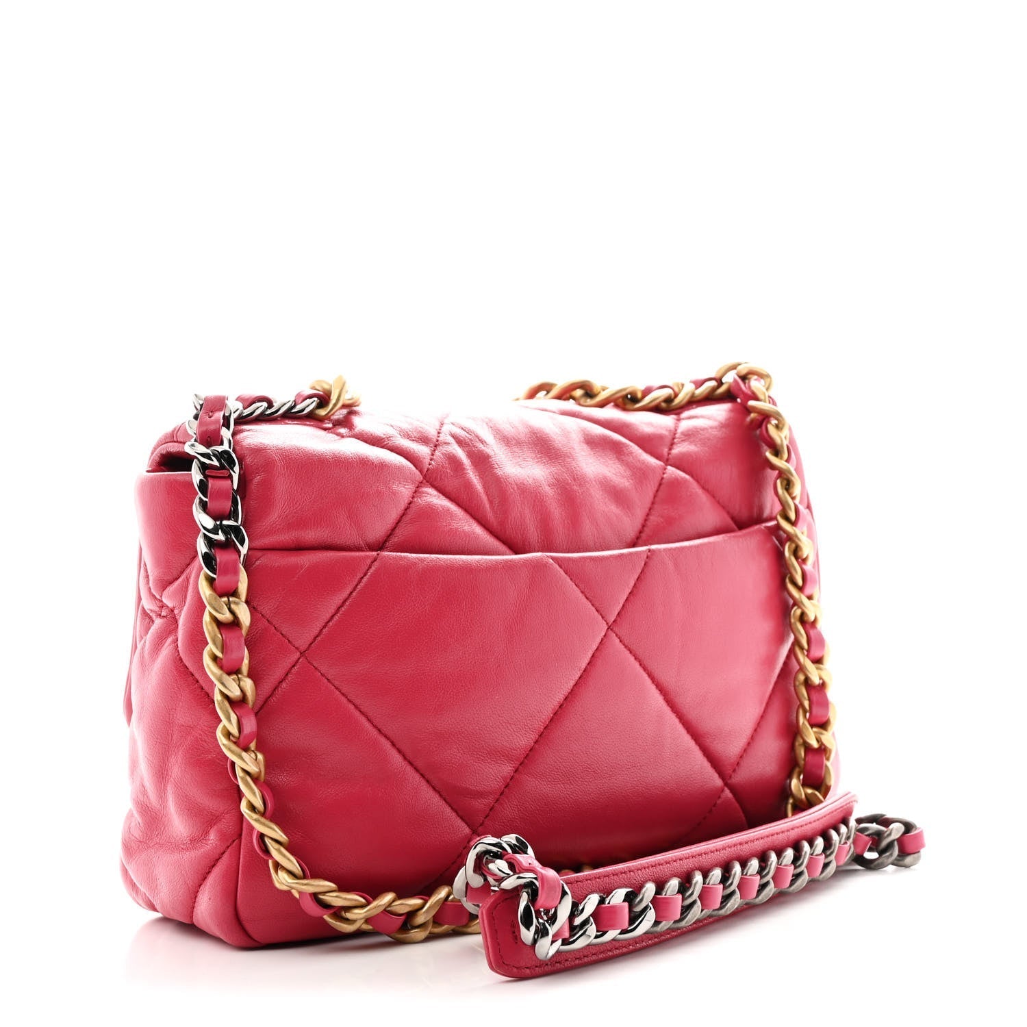 Lambskin Quilted Medium Chanel 19 Flap Dark Pink