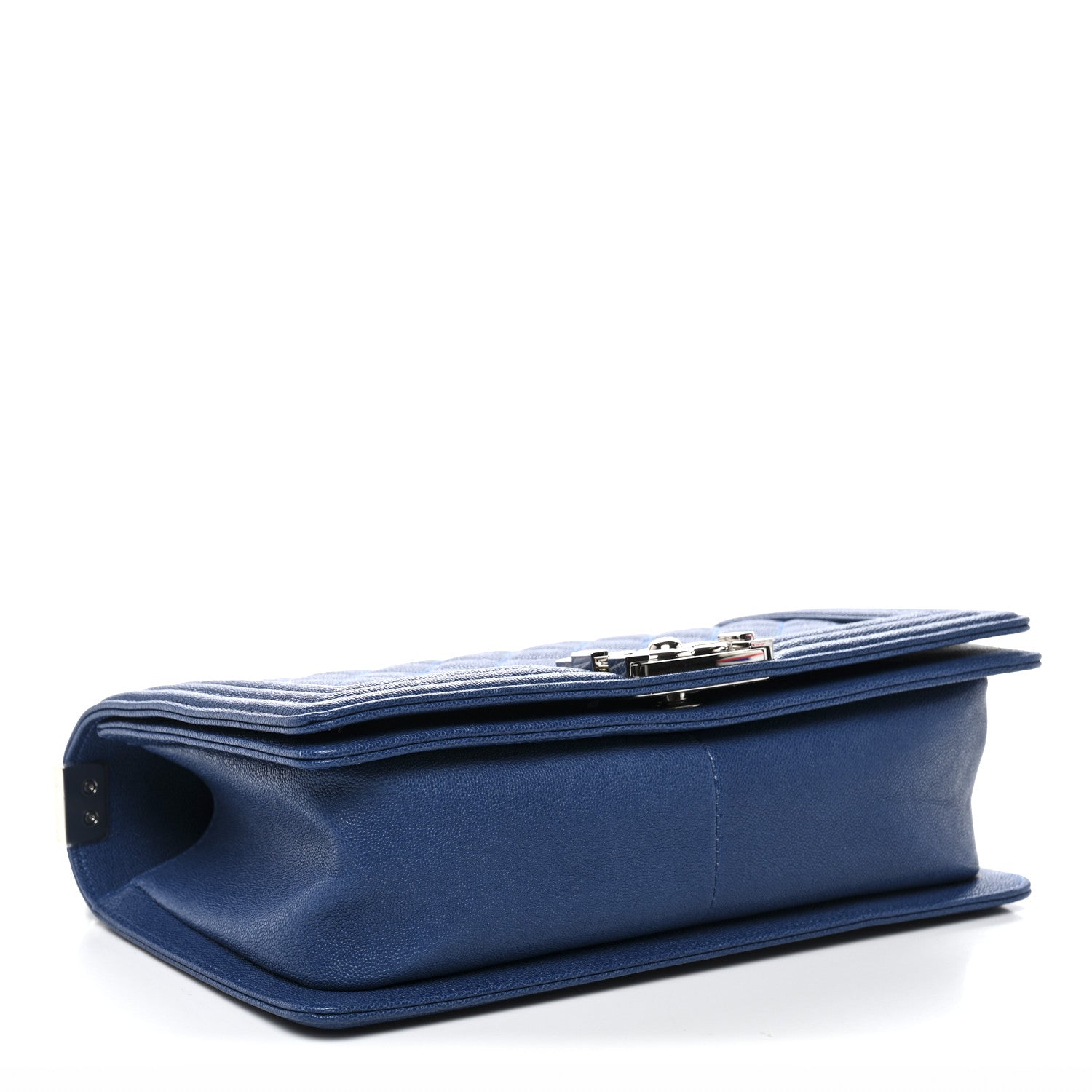 Caviar Quilted Medium Boy Flap Dark Blue
