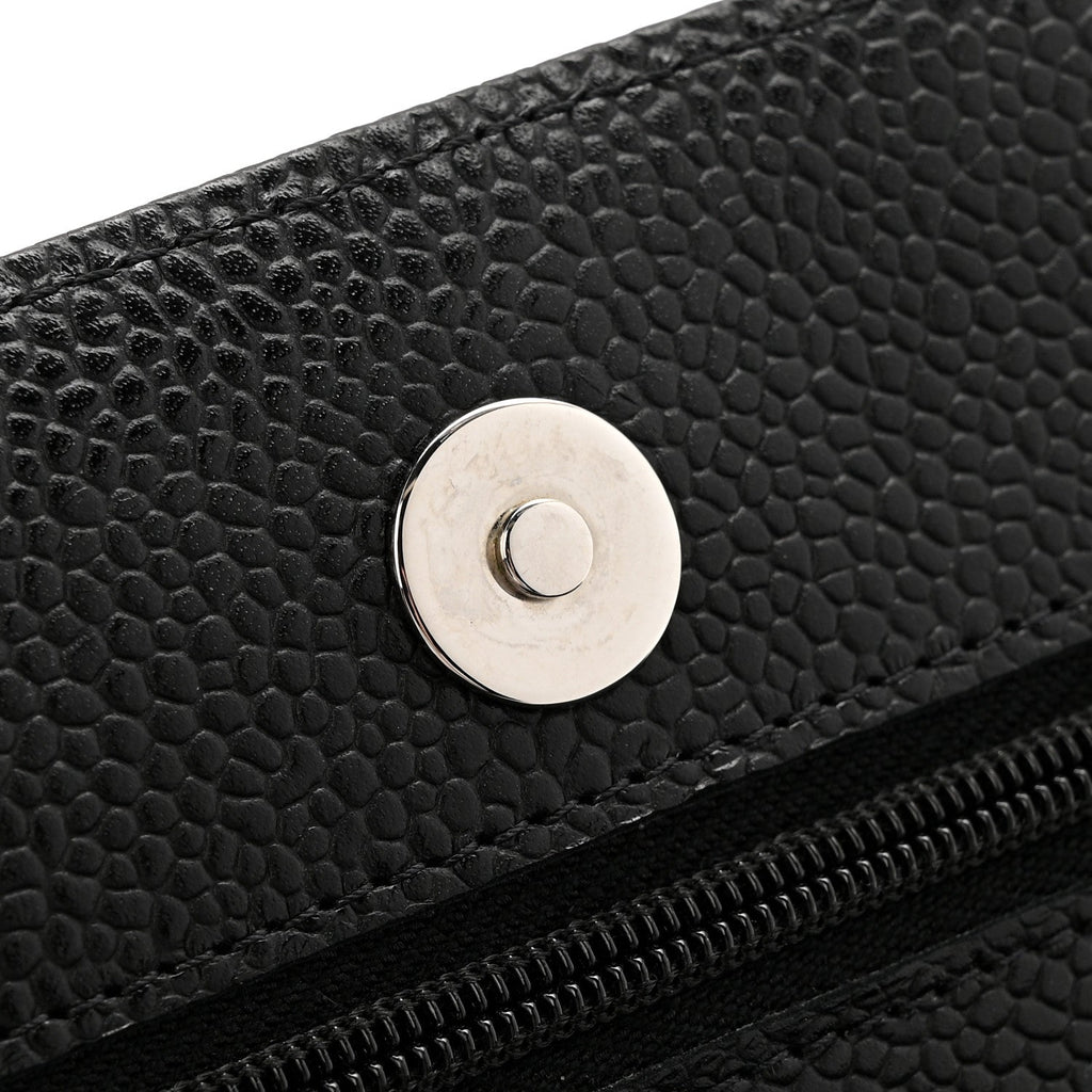 Caviar Quilted Wallet on Chain WOC Black