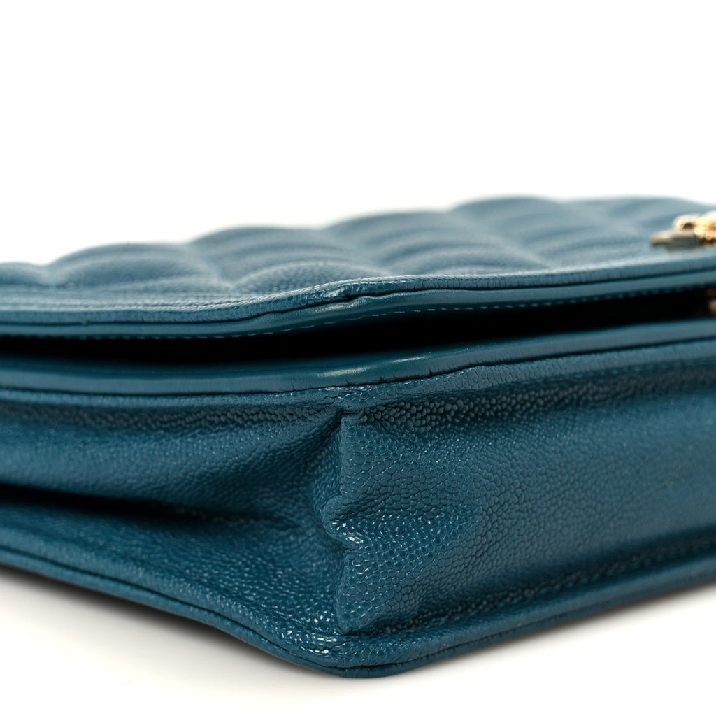 Caviar Quilted Boy Wallet On Chain WOC Blue
