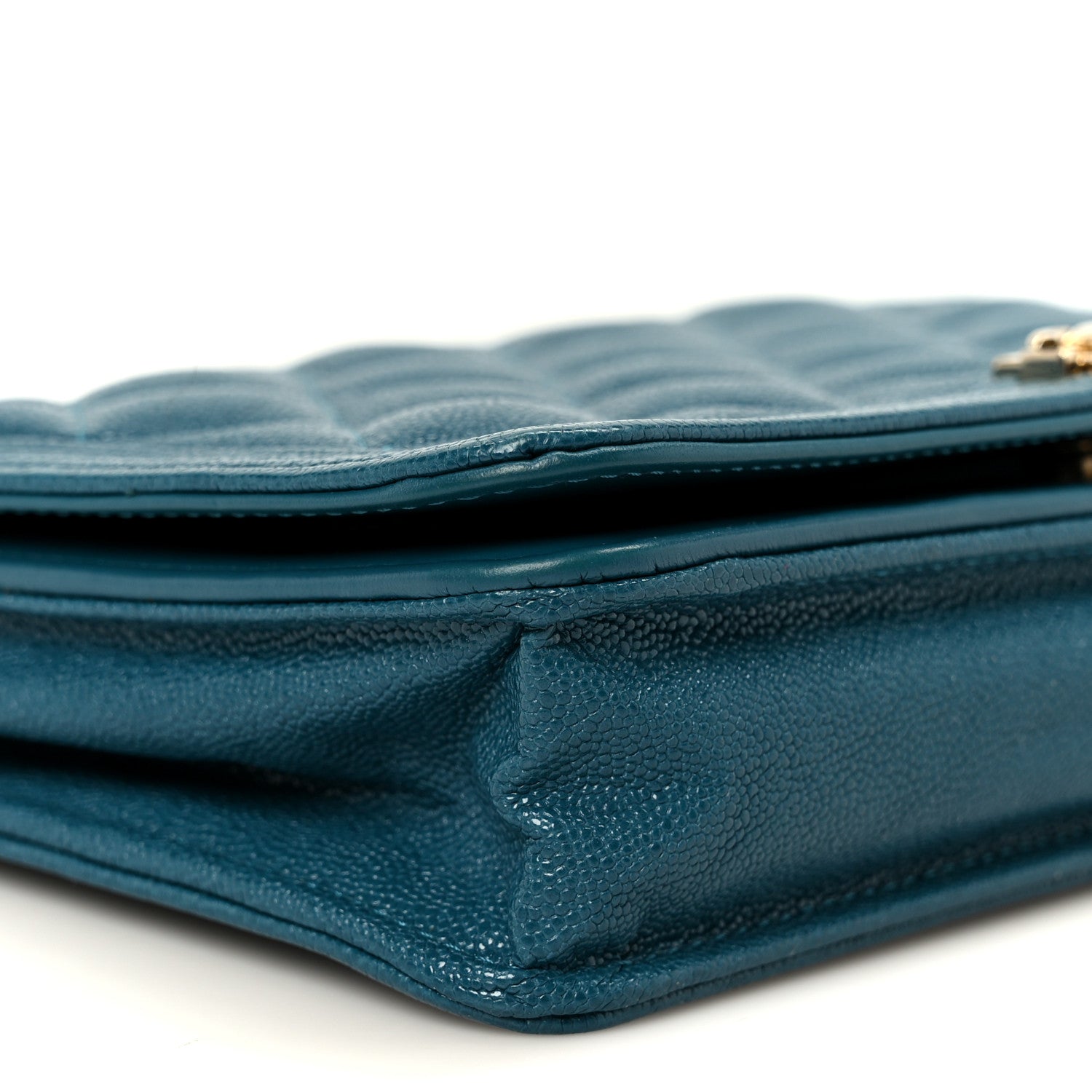 Caviar Quilted Boy Wallet On Chain WOC Blue
